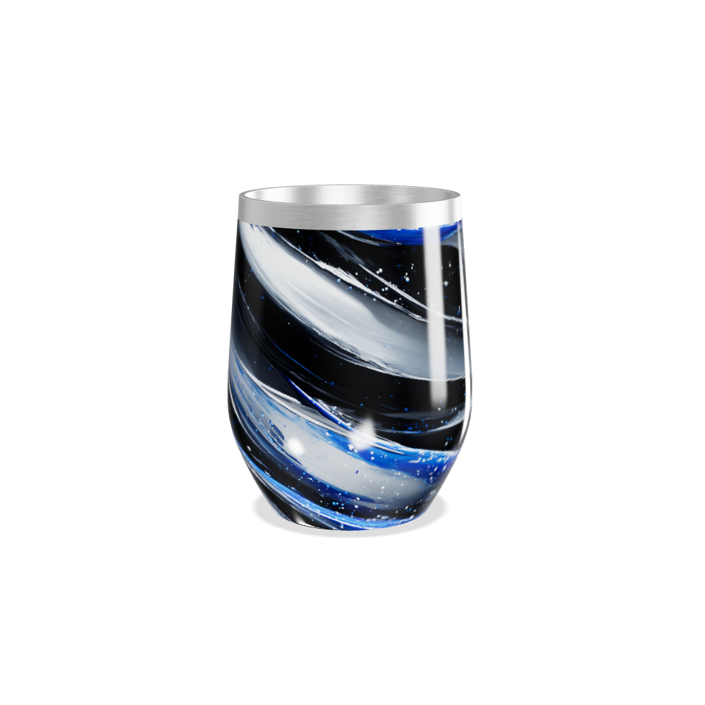 Copo Térmico Slim - Preto com Listras Brancas