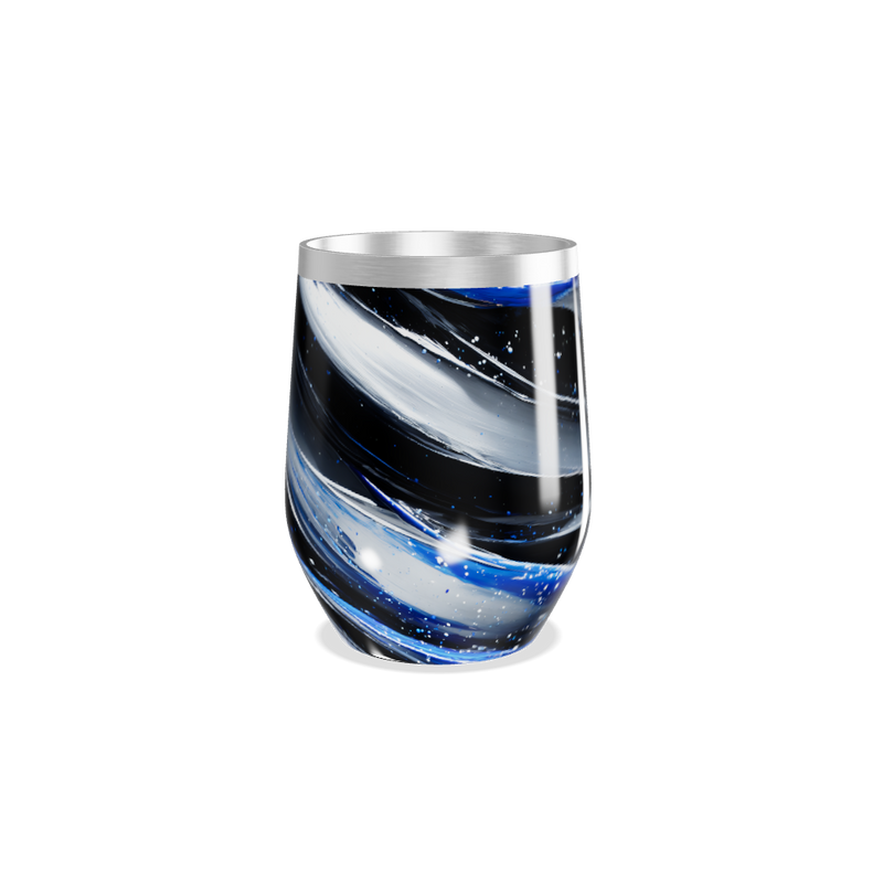 Copo Térmico Slim - Preto com Listras Brancas