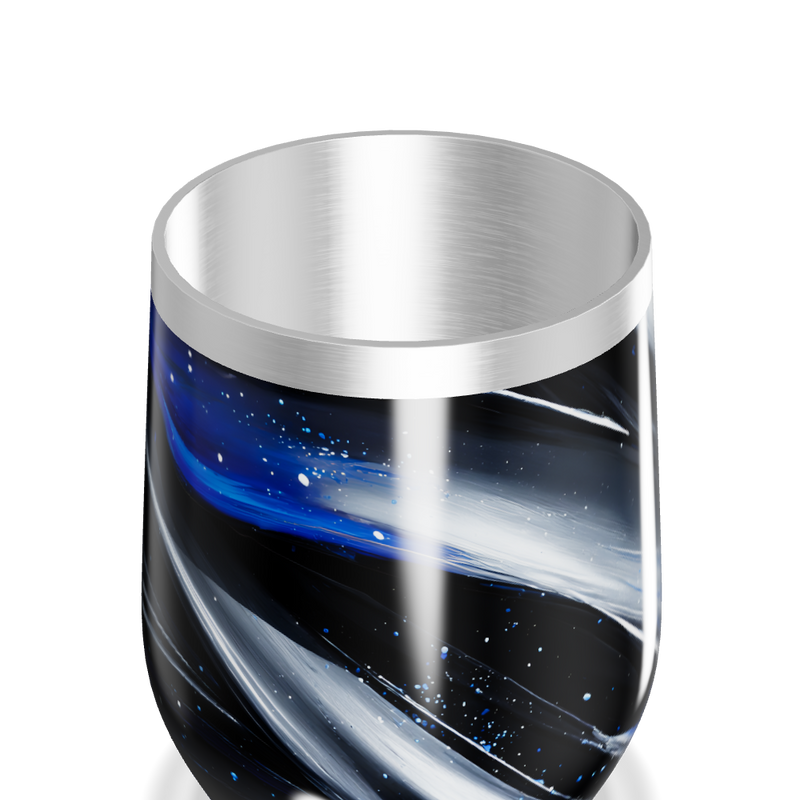 Copo Térmico Slim - Preto com Listras Brancas