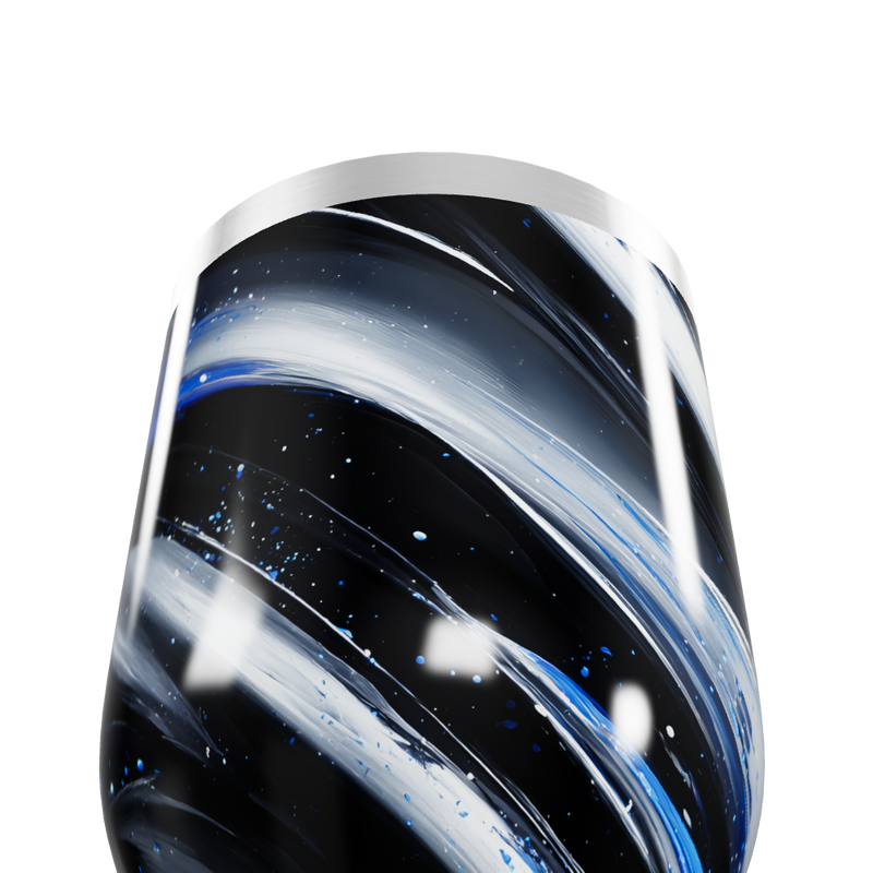 Copo Térmico Slim - Preto com Listras Brancas