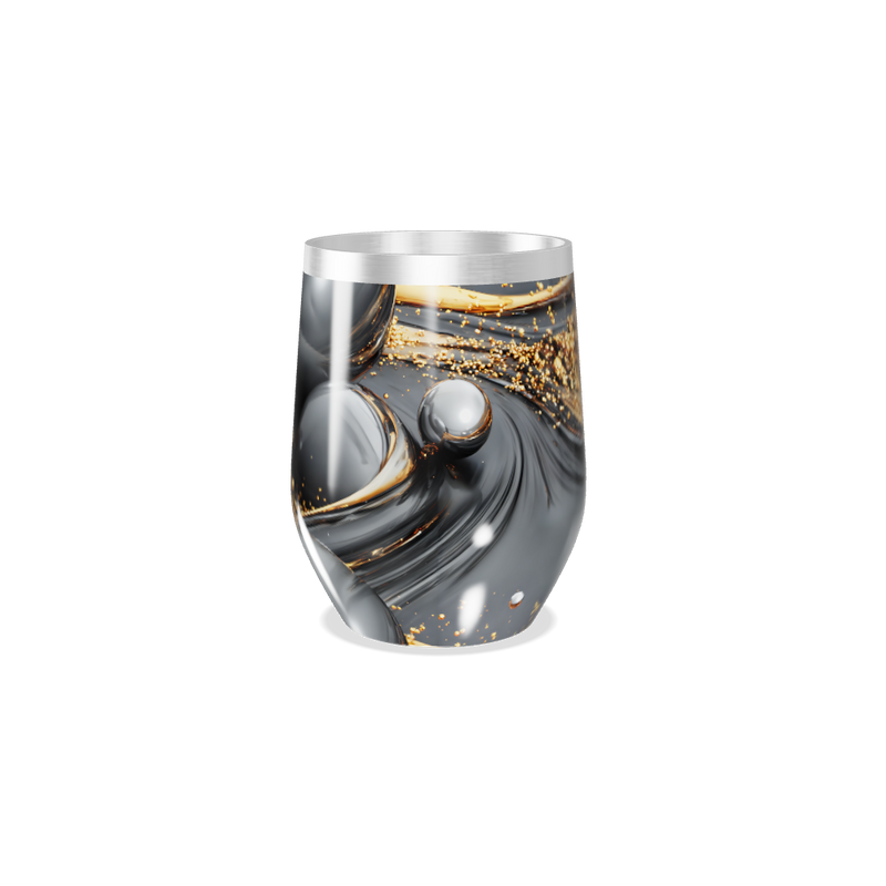 Copo Térmico Slim - Preto e Dourado Abstrato