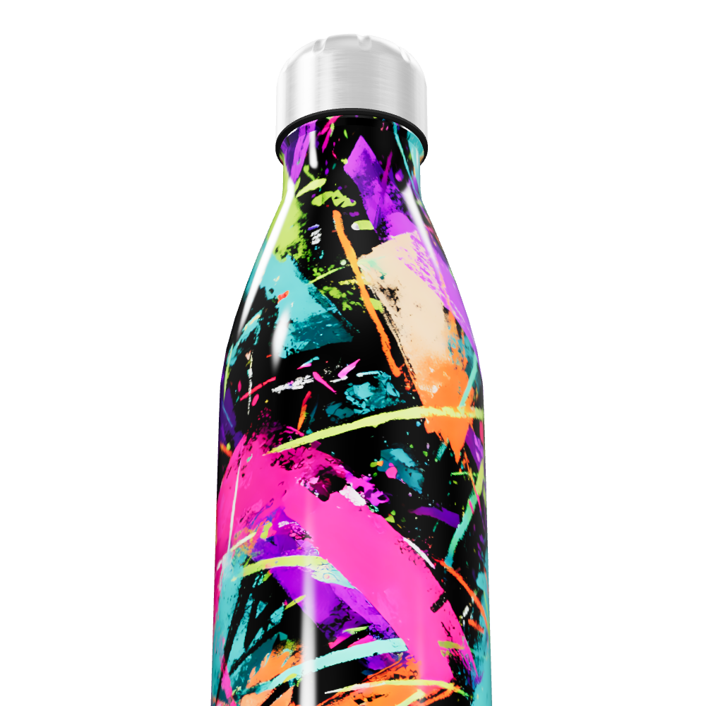 Garrafa Inox - Estampa Colorida Abstrata