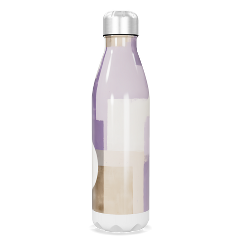 Garrafa Inox - Roxa com Design Geométrico