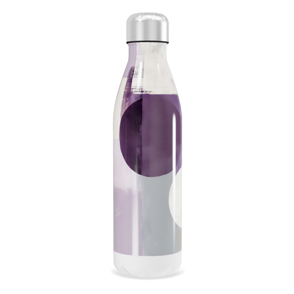 Garrafa Inox - Roxa com Design Geométrico