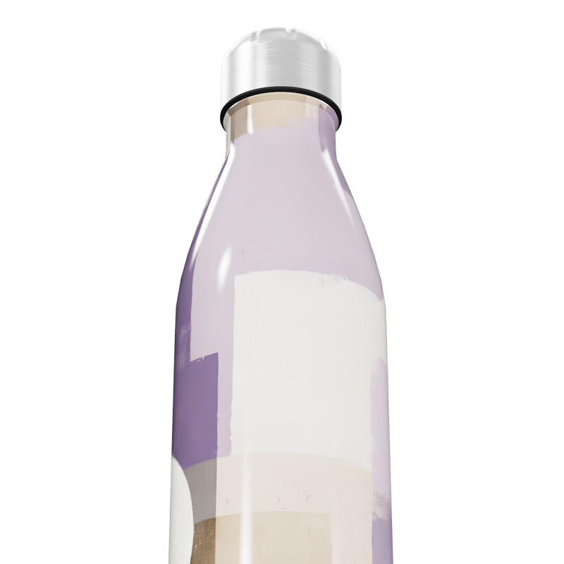 Garrafa Inox - Roxa com Design Geométrico