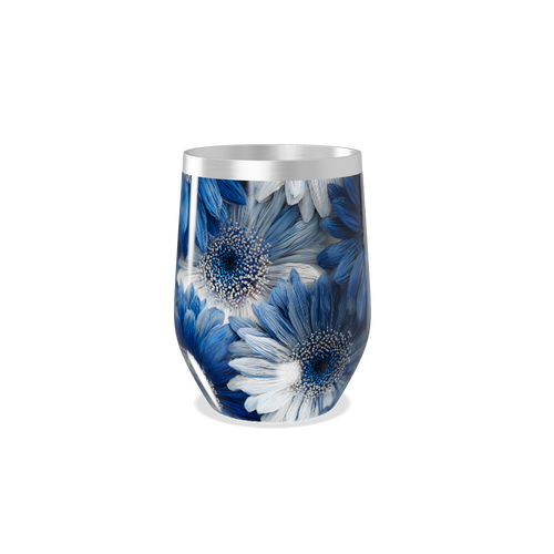 Copo Térmico Slim - Floral Azul Inox