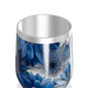 Copo Térmico Slim - Floral Azul Inox