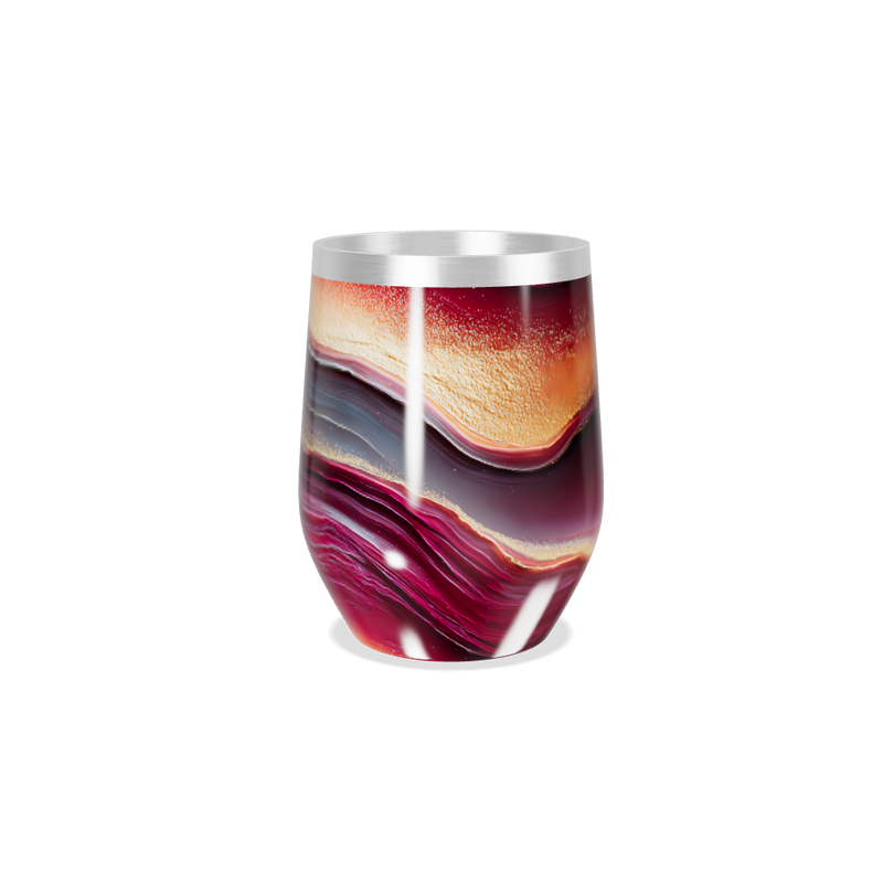 Copo Térmico Slim - Mármore Vinho Inox