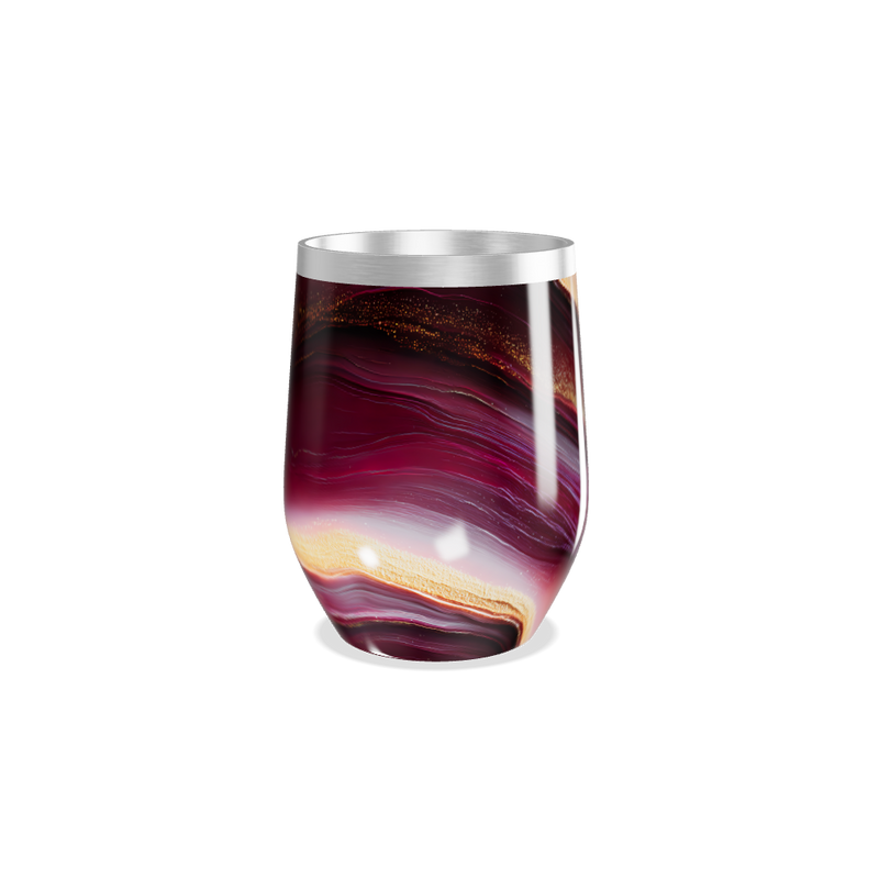 Copo Térmico Slim - Mármore Vinho Inox