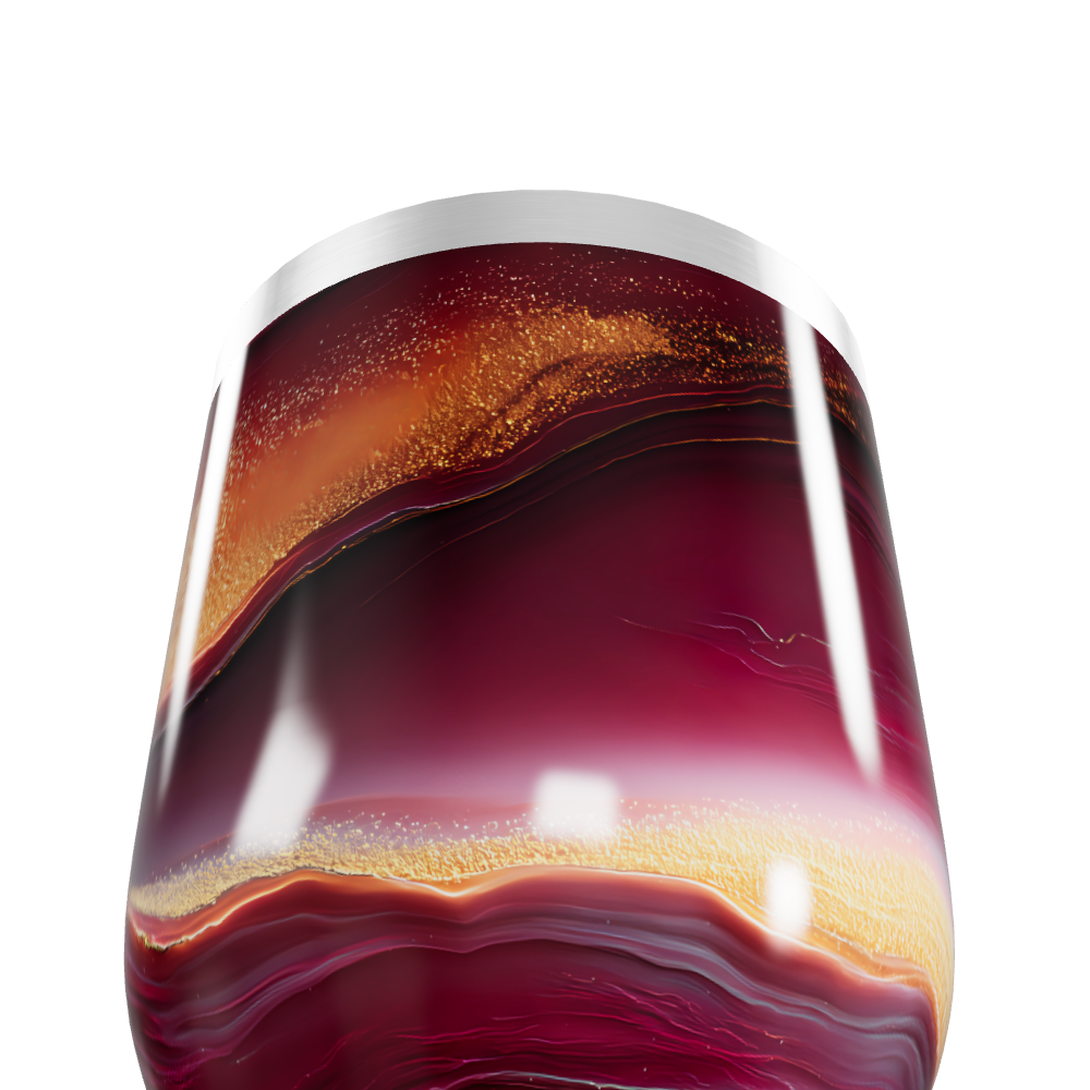 Copo Térmico Slim - Mármore Vinho Inox