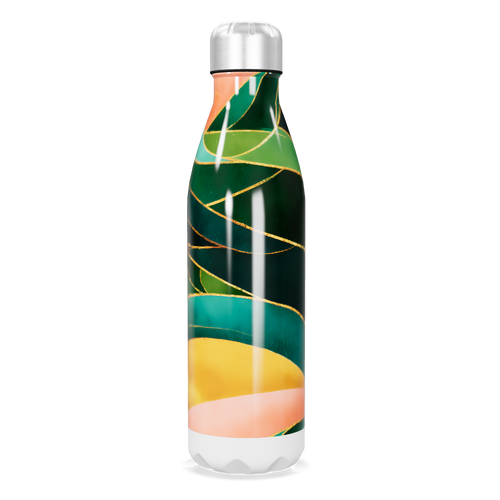 Garrafa Inox - Estampa Abstrata Colorida