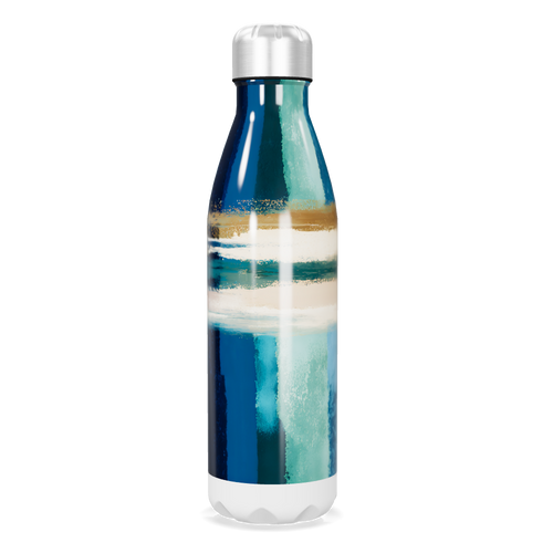 Garrafa Inox - Azul e Branca Estampada