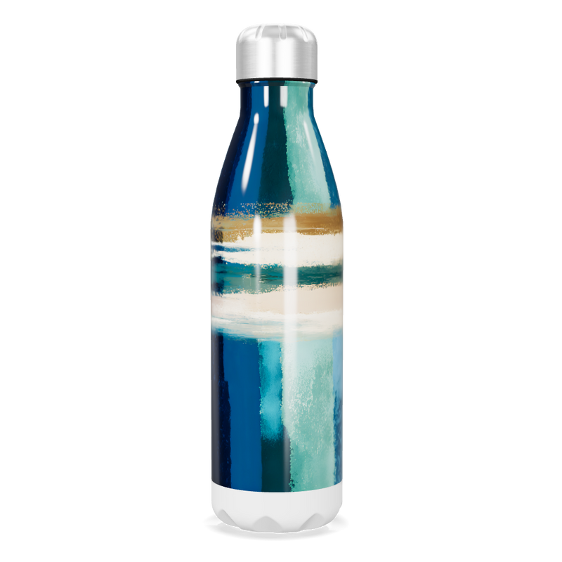 Garrafa Inox - Azul e Branca Estampada