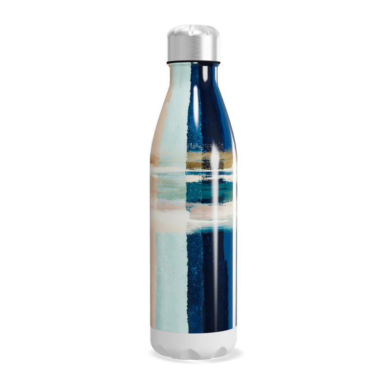 Garrafa Inox - Azul e Branca Estampada