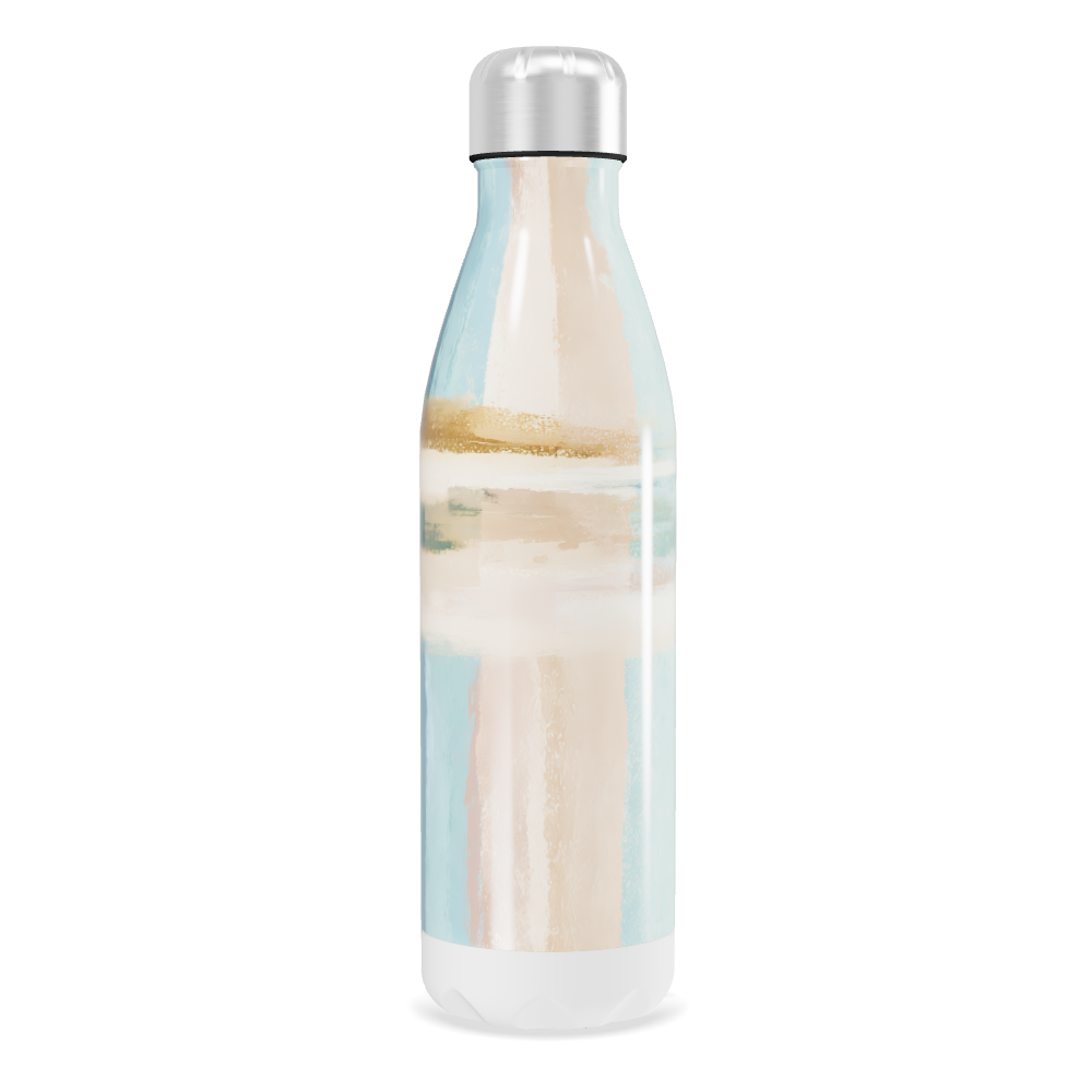 Garrafa Inox - Azul e Branca Estampada