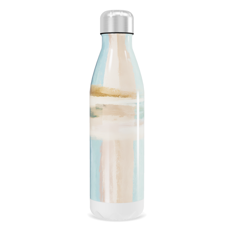 Garrafa Inox - Azul e Branca Estampada