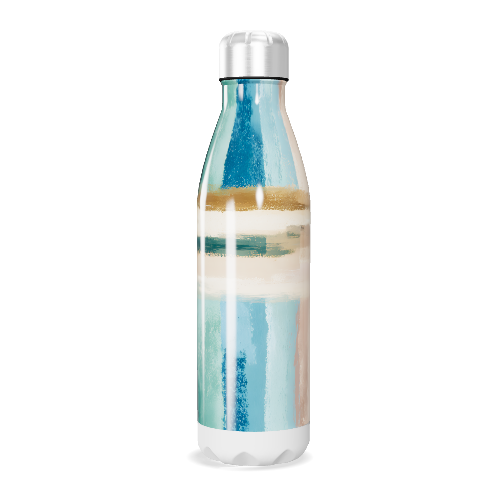 Garrafa Inox - Azul e Branca Estampada