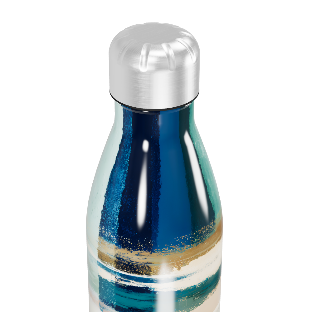 Garrafa Inox - Azul e Branca Estampada