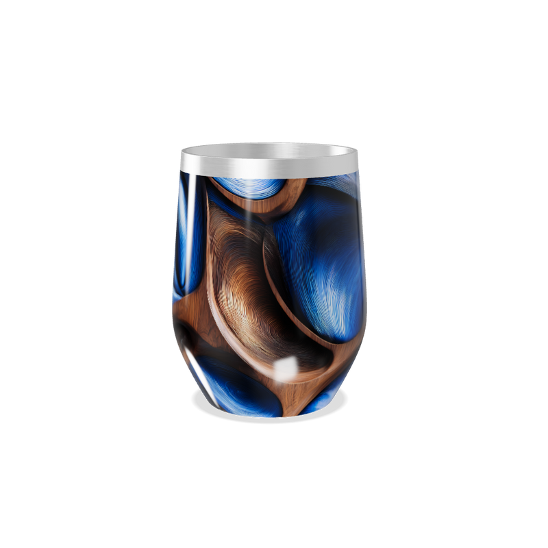 Copo Térmico Slim - Design Azul e Marrom