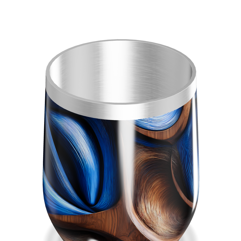 Copo Térmico Slim - Design Azul e Marrom