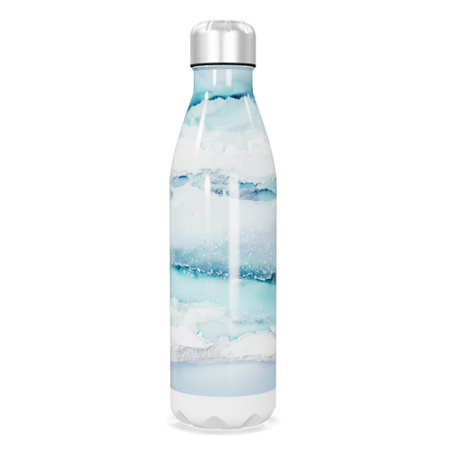 Garrafa Inox Azul - Com Estampa Geométrica