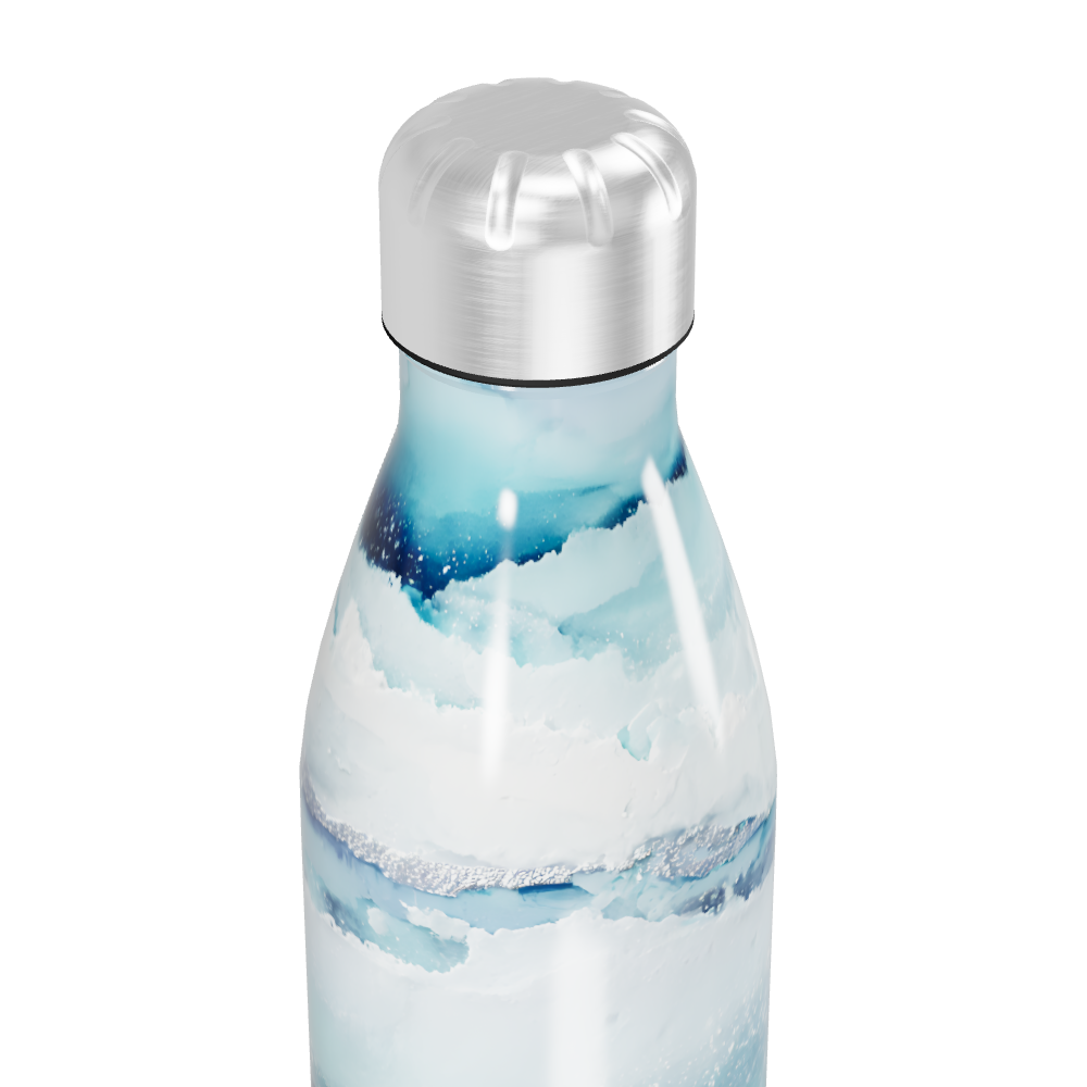 Garrafa Inox Azul - Com Estampa Geométrica