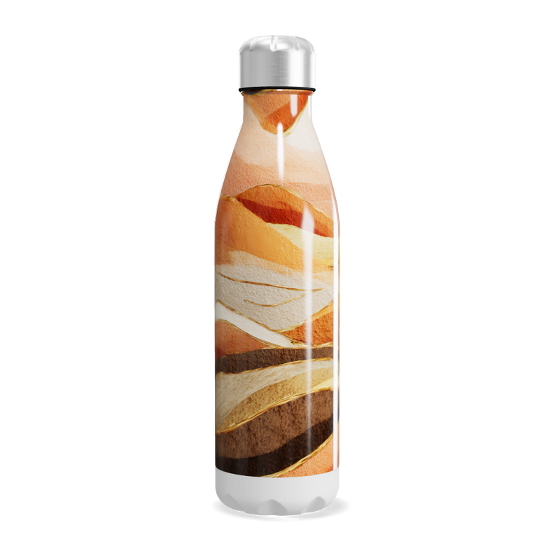Garrafa Inox - Estampa Abstrata Laranja