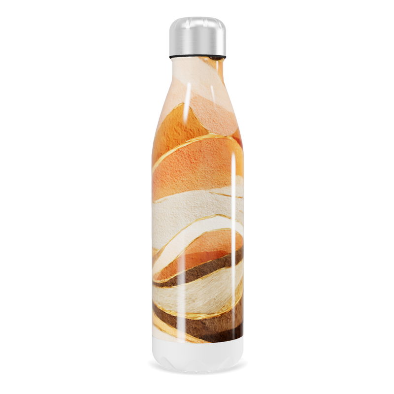 Garrafa Inox - Estampa Abstrata Laranja