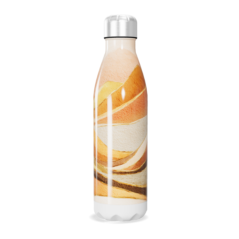 Garrafa Inox - Estampa Abstrata Laranja