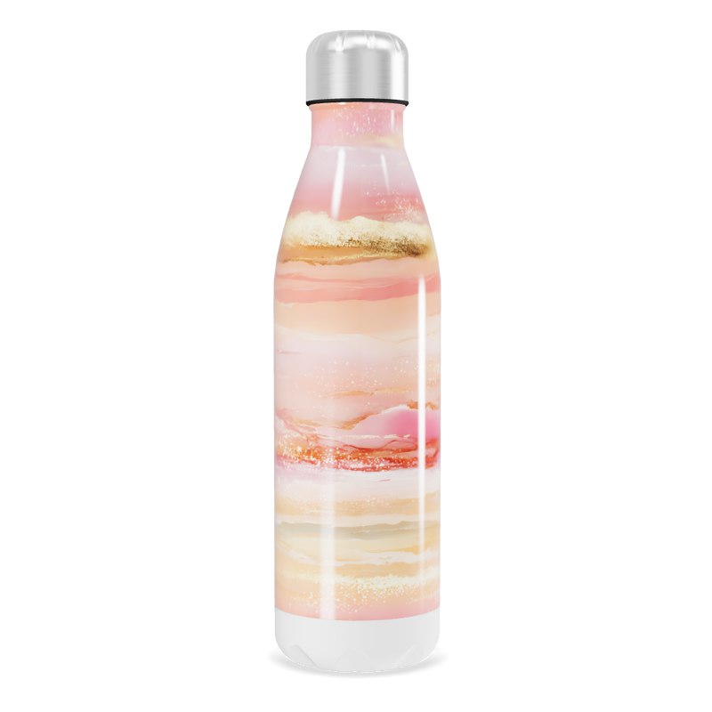 Garrafa Inox Rosa Marmorizada 500ml