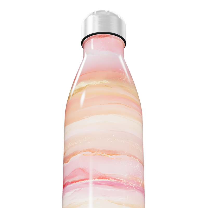 Garrafa Inox Rosa Marmorizada 500ml