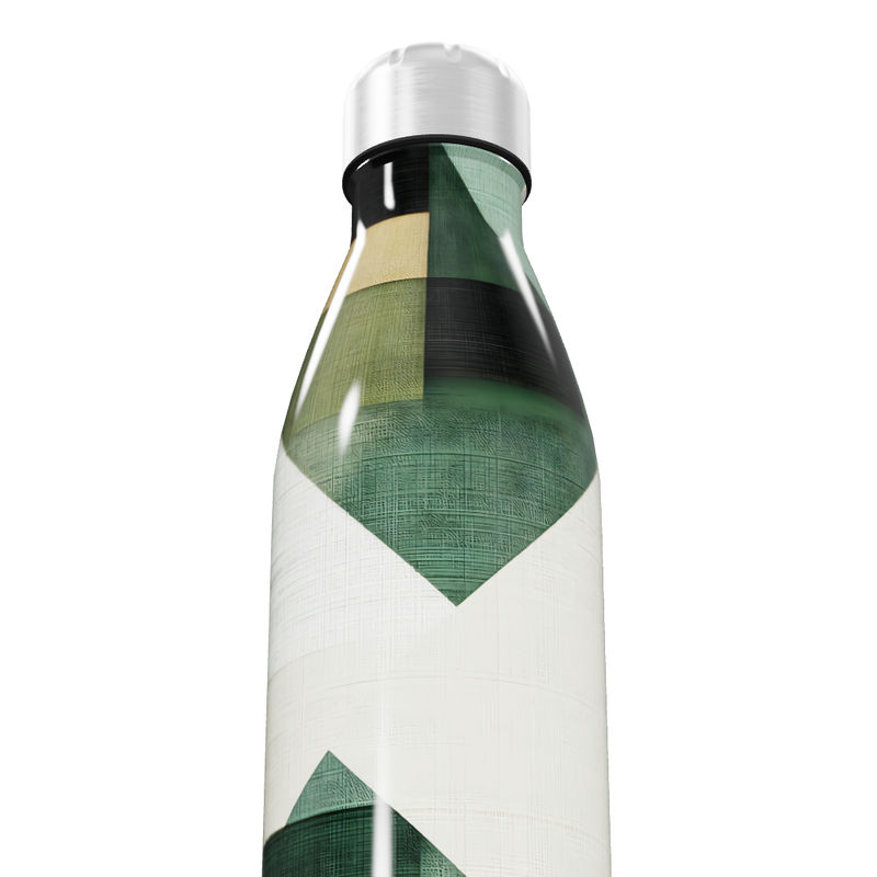 Garrafa Inox - Estampada Verde e Bege