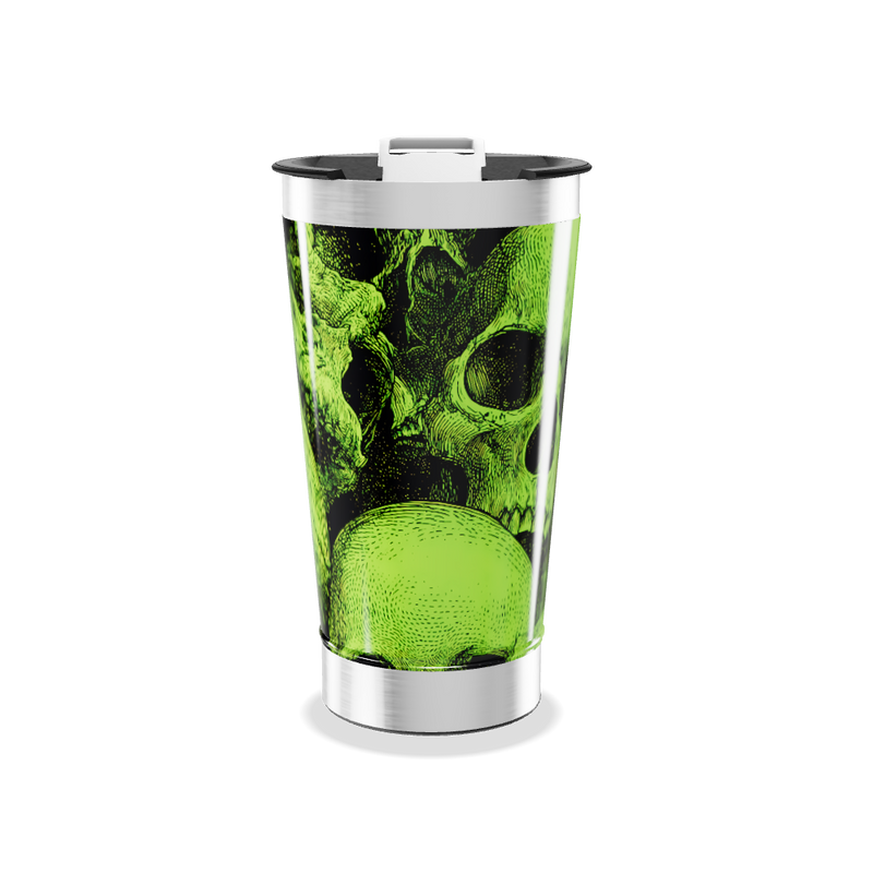 Copo Térmico - Verde com Caveiras