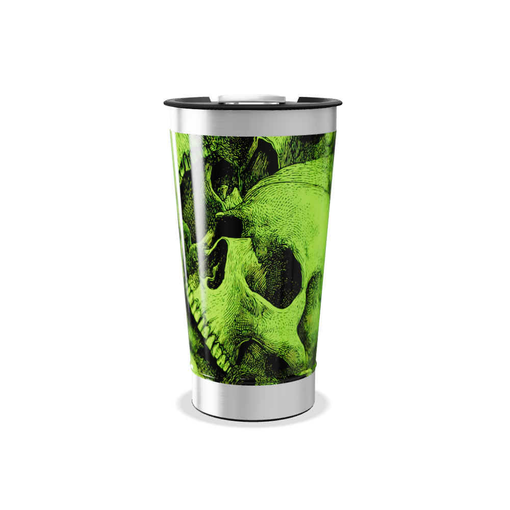 Copo Térmico - Verde com Caveiras