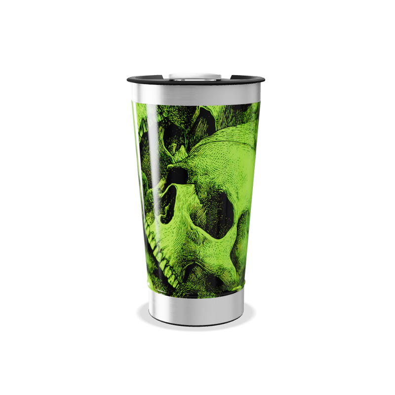 Copo Térmico - Verde com Caveiras