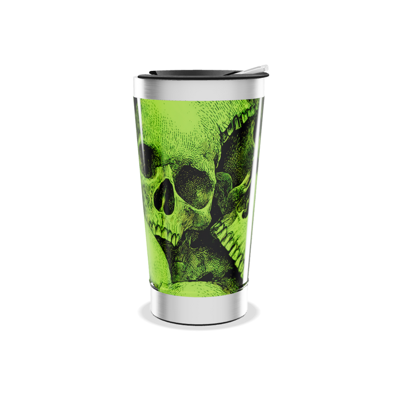 Copo Térmico - Verde com Caveiras