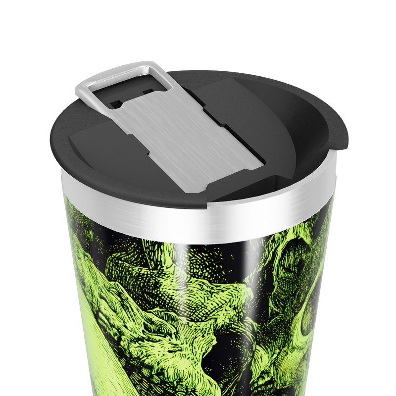 Copo Térmico - Verde com Caveiras