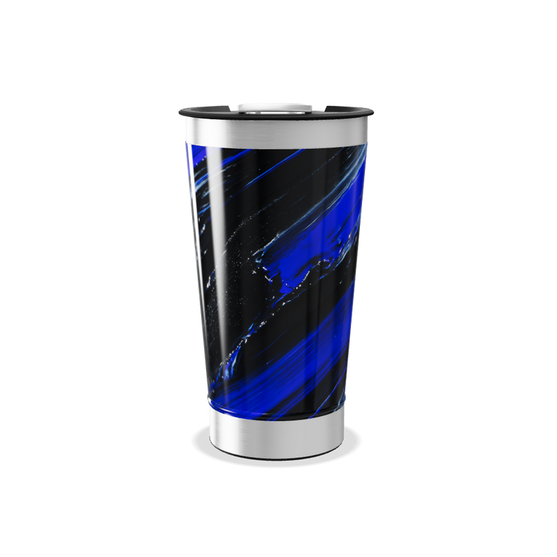 Copo Térmico - Azul com Estampa Abstrata