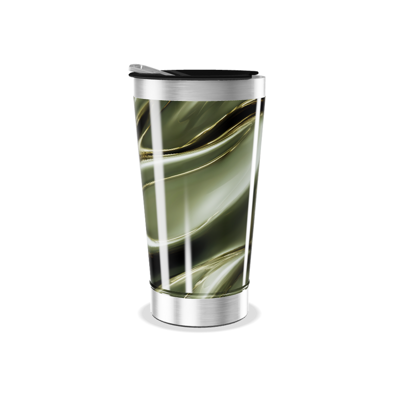 Copo Térmico - Verde Marmorizado Aço Inox