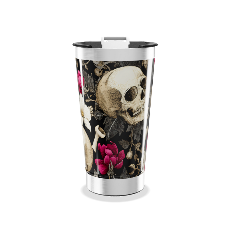 Copo Térmico - Estampa Caveira Floral