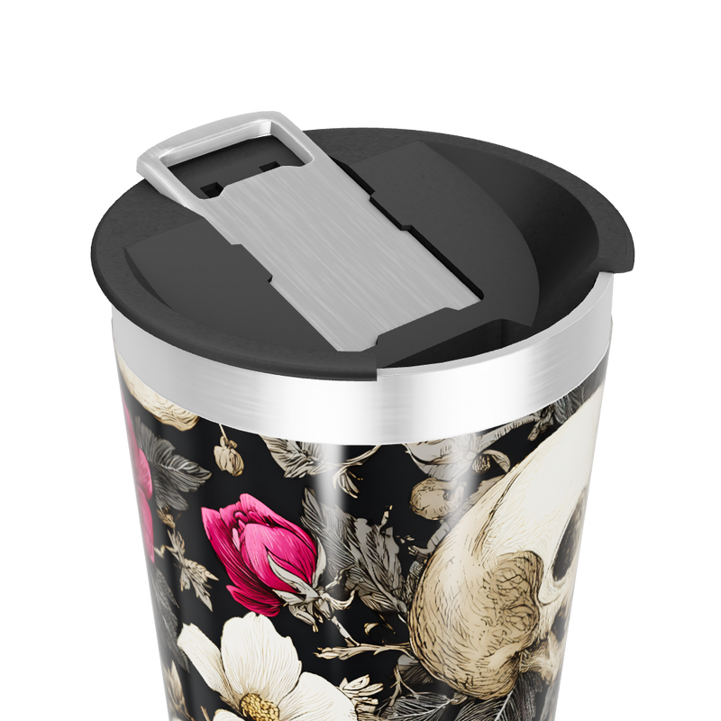 Copo Térmico - Estampa Caveira Floral