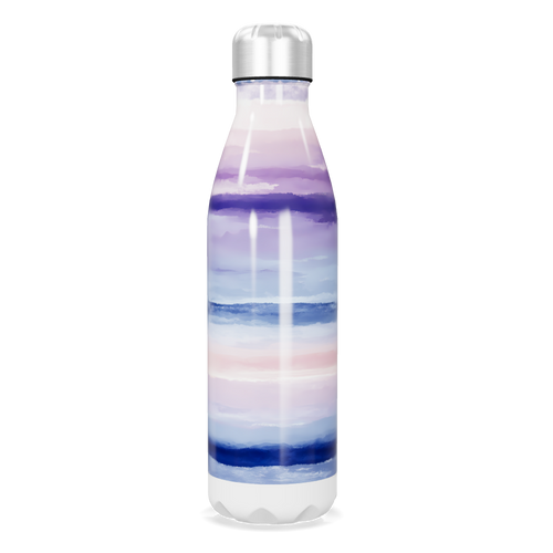 Garrafa Inox - Estampa Ondas Azul Roxo