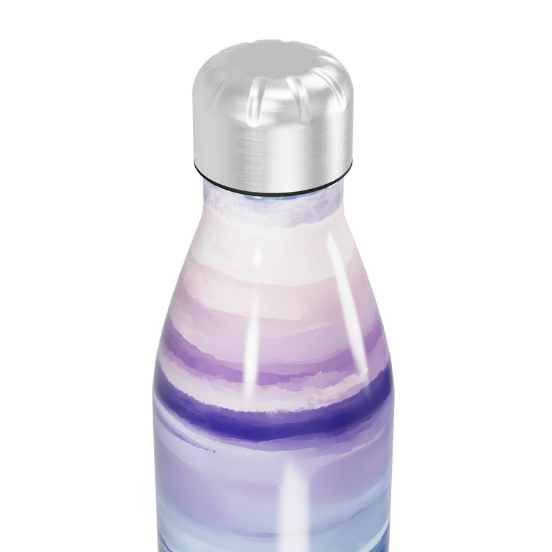 Garrafa Inox - Estampa Ondas Azul Roxo