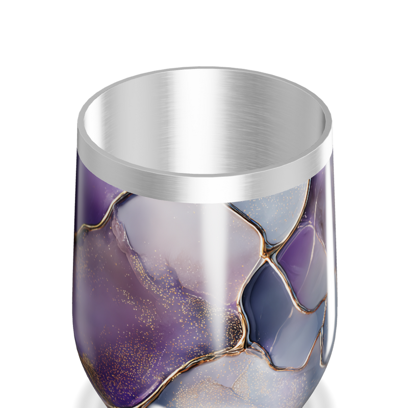 Copo Térmico Slim - Mármore Roxo Elegante