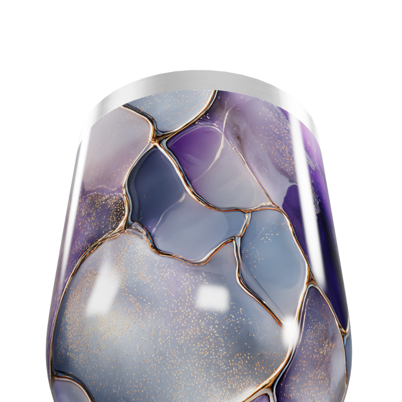 Copo Térmico Slim - Mármore Roxo Elegante