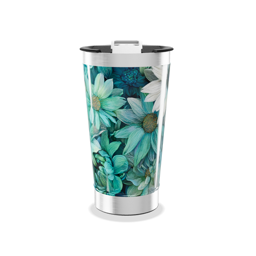 Copo Térmico - Floral Verde Azul