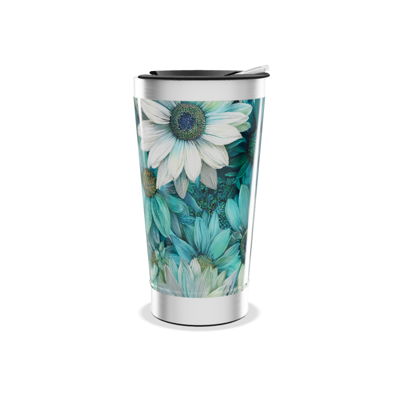 Copo Térmico - Floral Verde Azul