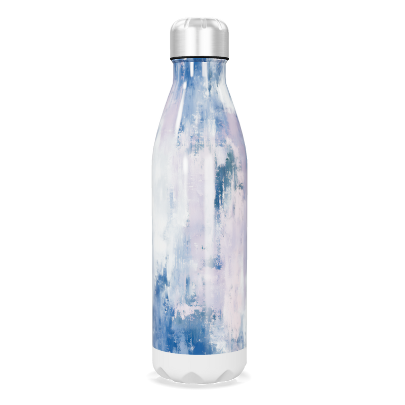 Garrafa Inox Pintura Azul e Rosa