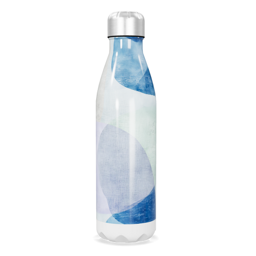 Garrafa Inox Azul com Estampa Abstrata