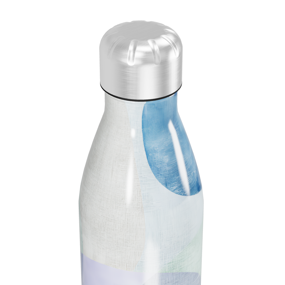 Garrafa Inox Azul com Estampa Abstrata